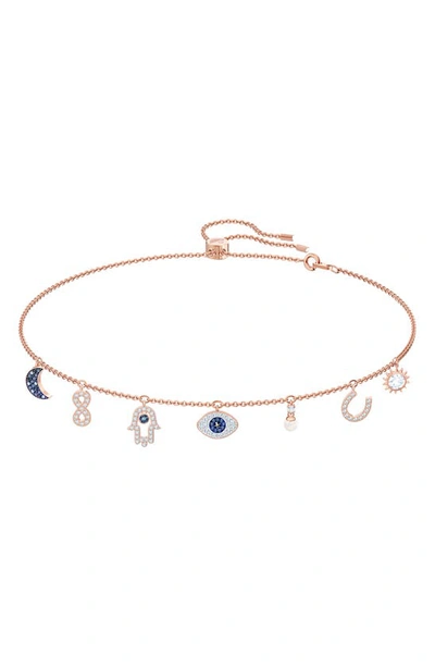 Shop Swarovski Symbolic Charm Necklace In Rose Gold