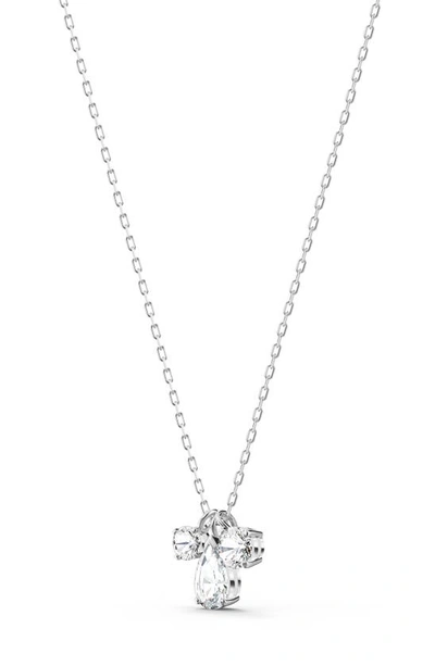 Shop Swarovski Attract Crystal Pendant Necklace In Silver / Clear Crystal