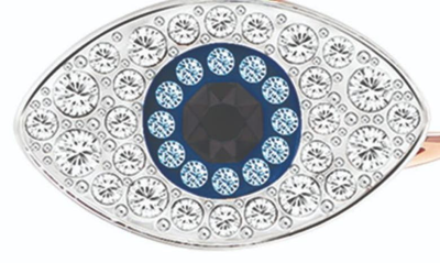 Swarovski Rose Gold-tone Crystal Evil-eye 14-7/8" Pendant Necklace In Rose Gold