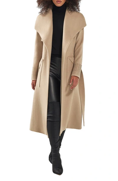 Shop Sentaler Wide Collar Belted Alpaca & Wool Wrap Coat In Camel