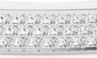Swarovski Crystal Dextera Bangle Octagon Shape Pave Medium White Rhodium Plated In Silver