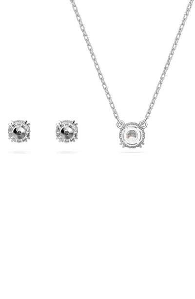 Swarovski Women's Constella 2-piece Rhodium-plated & Crystal Earring & Necklace Set In Silver