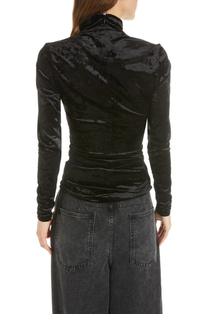 Shop Isabel Marant Gillian Crushed Velvet Top In Black