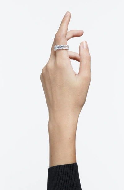 Shop Swarovski Vittore Ring In Silver / Clear Crystal