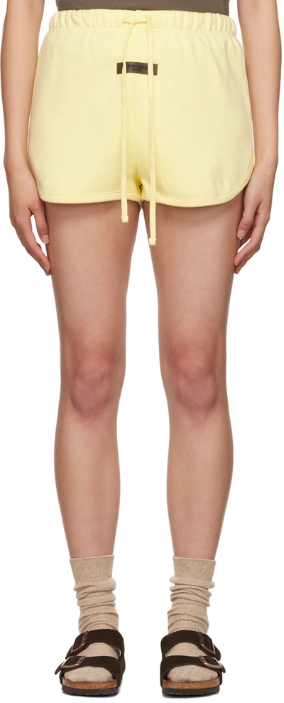 ESSENTIALS YELLOW COTTON SHORTS 