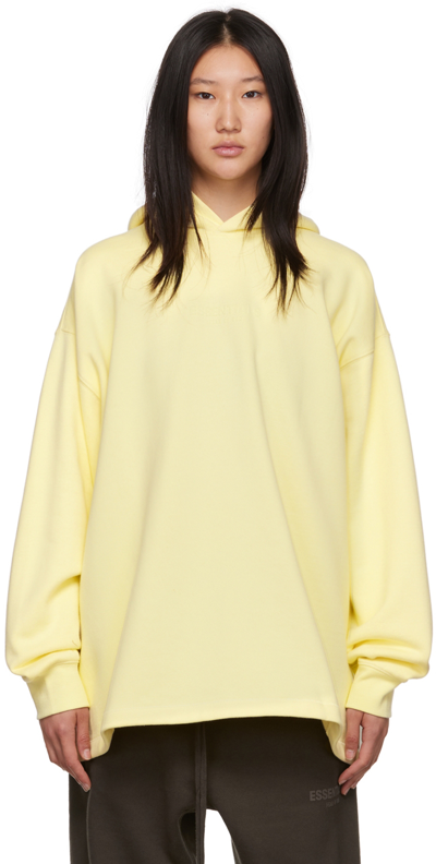 Shop Essentials Yellow Relaxed Hoodie In Canary