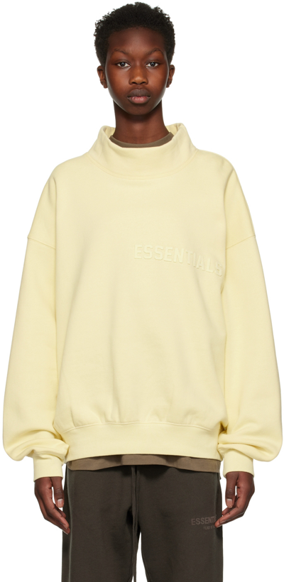 Shop Essentials Yellow Mock Neck Sweatshirt In Canary