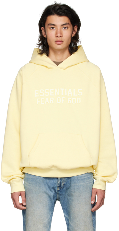 Shop Essentials Yellow Raglan Hoodie In Canary