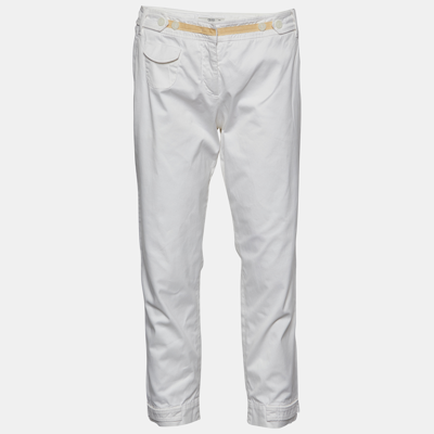 Pre-owned Prada White Cotton Capri Pants M