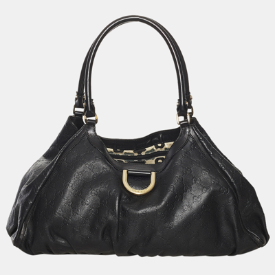 Pre-owned Gucci Ssima Shoulder Bag In Black