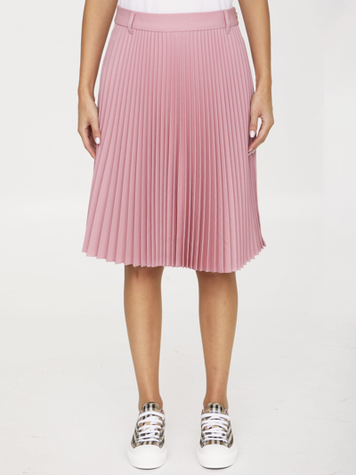 Shop Burberry Pleated Pink Shorts