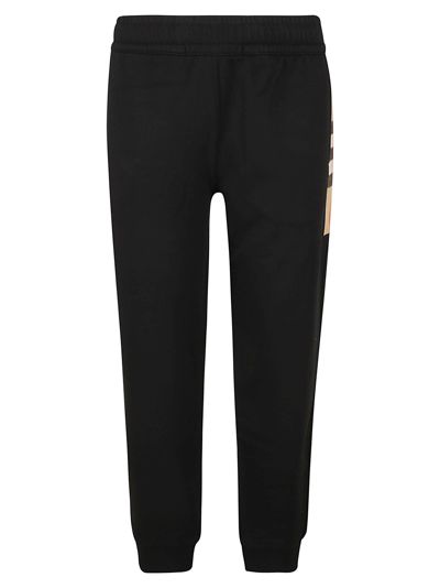 Shop Burberry Check Track Pants In Black
