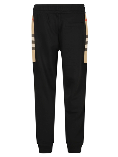 Shop Burberry Check Track Pants In Black