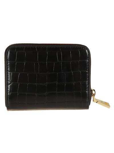 Shop Love Moschino Logo Skinned Zip-around Wallet In Black