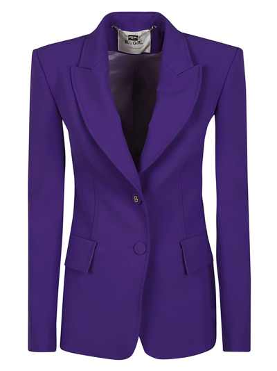 Shop Blugirl Slim-fit Plain Blazer In Purple