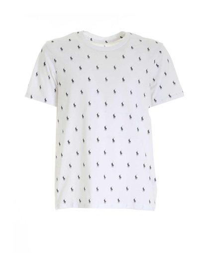 Polo Ralph Lauren Logo Printed Crewneck T-shirt In White | ModeSens