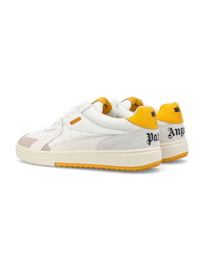 Shop Palm Angels Palm University Sneakers In White Yellow
