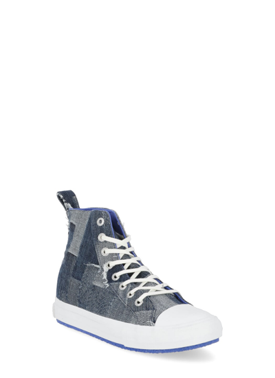 Shop Marcelo Burlon County Of Milan High Top Cross Sneakers In Blue Light Blue