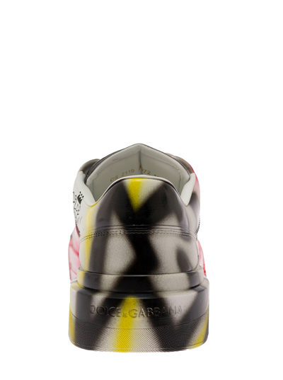 Shop Dolce & Gabbana New Roma Multicolor All-over Graffiti Sneakers In Leather Multicolor Man