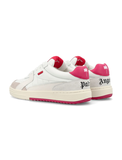 Shop Palm Angels Palm University Sneakers In White Fuchsia