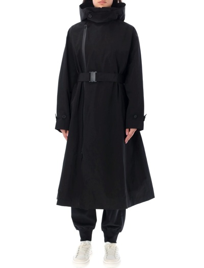 Classic Dorico Nylon Hood Trench Coat In Black