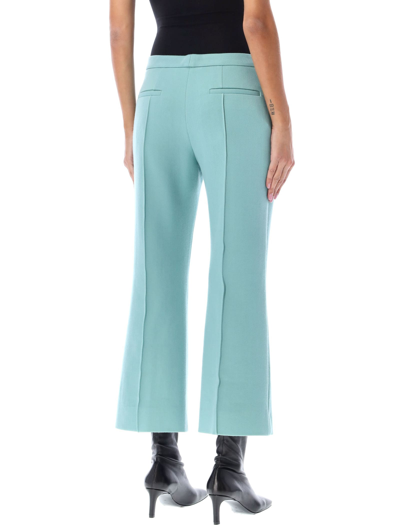 Jil Sander Cropped Mid-rise Trousers With Slit Pockets In Verdgris