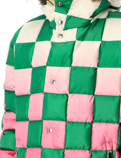 Shop Khrisjoy Puff Khrisman Damier Shades Down Jacket In Green Rose