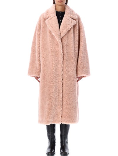 Shop Stand Studio Maria Faux Fur Teddy Coat In Pale Blush