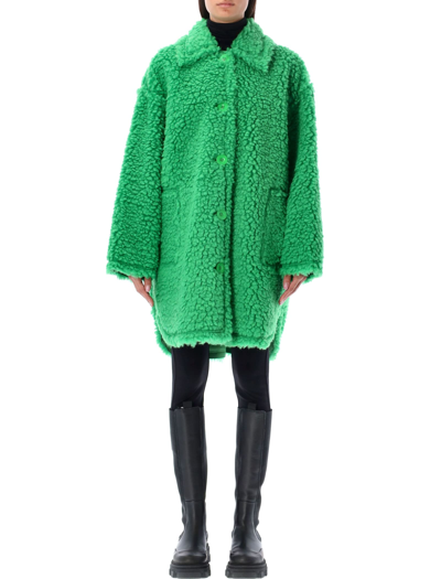 Shop Stand Studio Gwen Coat With Cloudy Faux Fur In Green