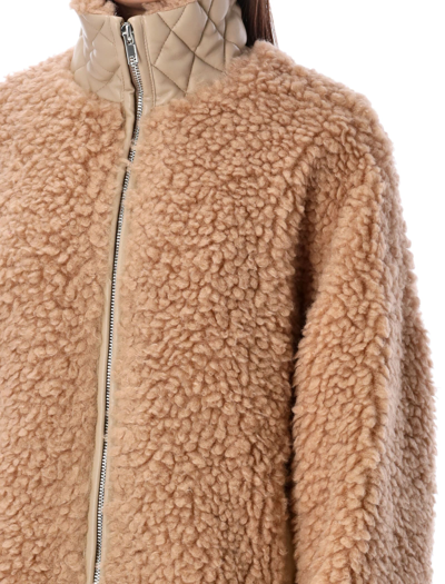 Shop Stand Studio Azalea Faux Fur Cloudy Jacket In Beige