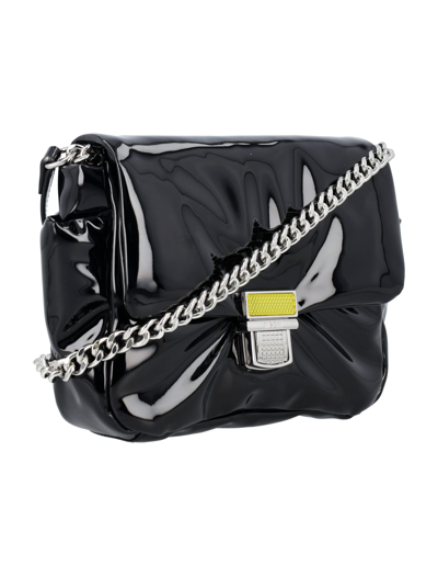 Shop Msgm Puffer Clic Bag In Black