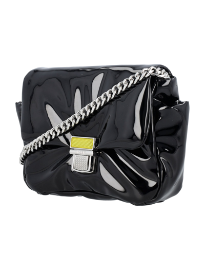 Shop Msgm Puffer Clic Bag In Black