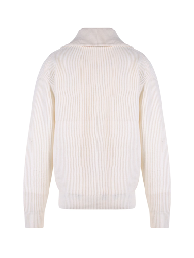 Shop Drôle De Monsieur Sweater In White