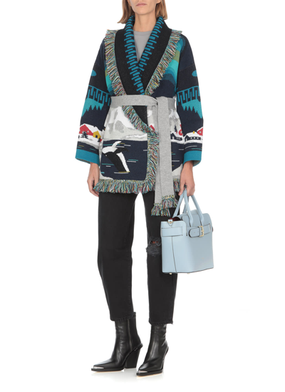 Shop Alanui Artic Surfers Knitted Cardigan In Multicolor