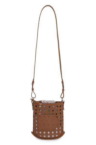 Shop Delvaux Pin Mini Bucket Bag In Brown
