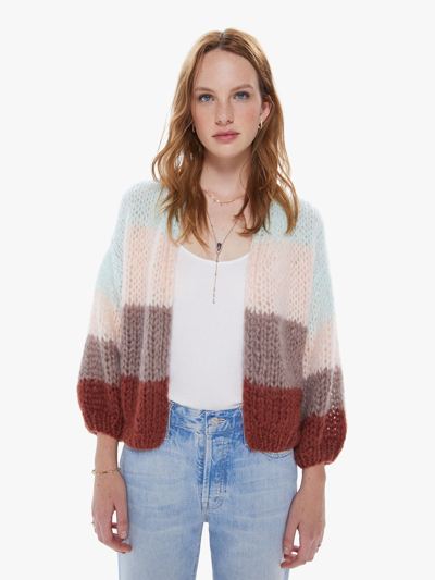 Shop Maiami Mohair Big Bomber Cardigan Marsala Sweater In Mint