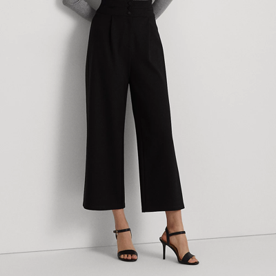 Lauren Ralph Lauren Cropped Pleated Ponte Pant In Polo Black | ModeSens