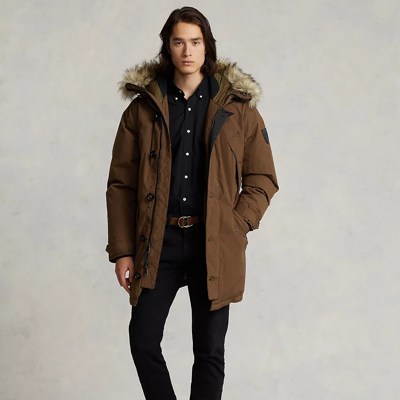 Ralph Lauren Faux-fur-trim Down Parka In Nutmeg Brown | ModeSens