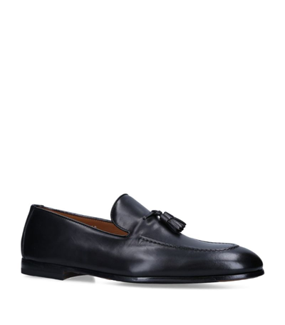 Shop Doucal's Leather Max Flexi Tassel Loafers In Black