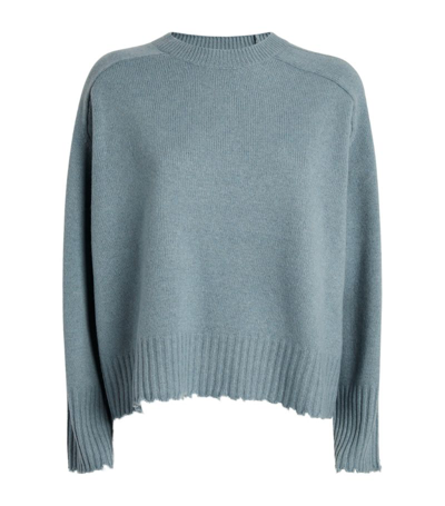 Shop Allsaints Cashmere Kiera Sweater In Blue