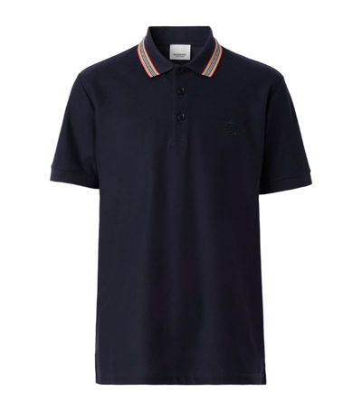 Shop Burberry Icon Stripe Polo Shirt In Blue