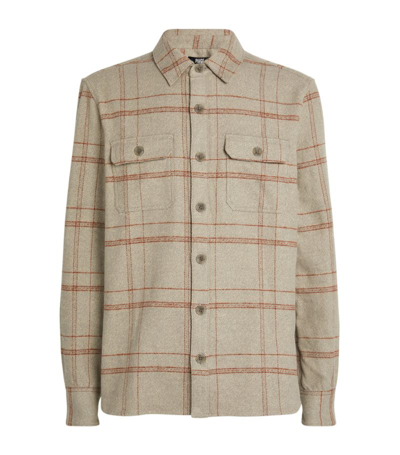 Shop Paige Check Cotton Overshirt In Beige