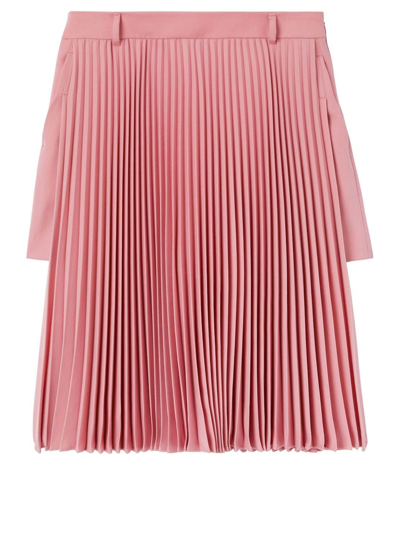 Shop Burberry Pleated Pink Shorts