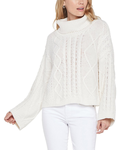 Shop Nydj Chunky Turtleneck Sweater In White