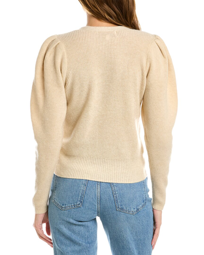 Design History Puff Sleeve Cashmere Sweater In Beige