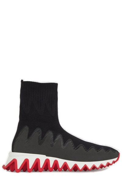 Shop Christian Louboutin Sharky Sock Sneakers In Black