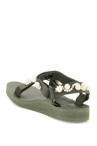Shop Arizona Love Pearl Trekky Sandals In Khaki,white