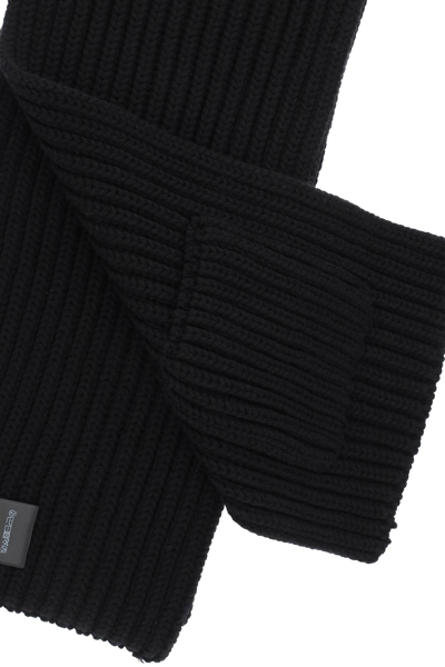 Shop Etro Wool Scarf With Logo In Black