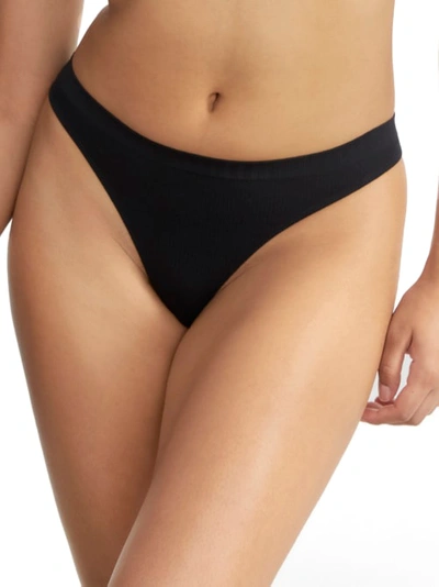 Shop Bare The Easy Everyday Seamless Thong In Black Ribbed