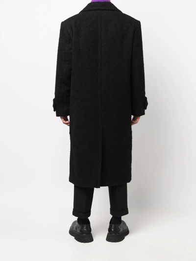 Shop Ami Alexandre Mattiussi Double-breasted Virgin Wool Overcoat In Black